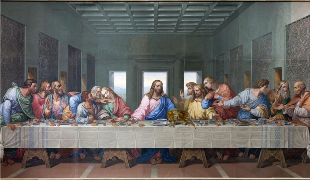 jesus, last supper, cat, painting, art, last supper, last supper, last supper, last supper, last supper